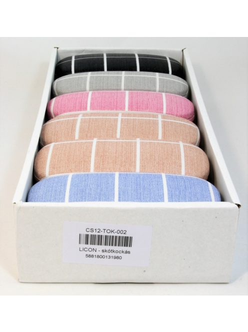 12db-os szemüvegtok csomag vegyes szín / skótkockás